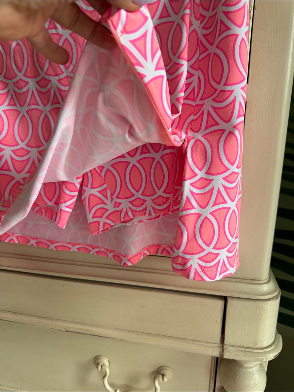 Lulu-B Pink Geometric Mini Skirt - Picture 2 of 11